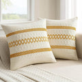 MIULEE Set of 2 Mustard Yellow Boho Decorative Pillow Covers 20x20 Inch by MIULEE