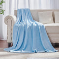 JIAHANNHA Flannel Fleece Ice Blue Blanket Throw Size, Light Blue Throw Blanket by JIAHANNHA