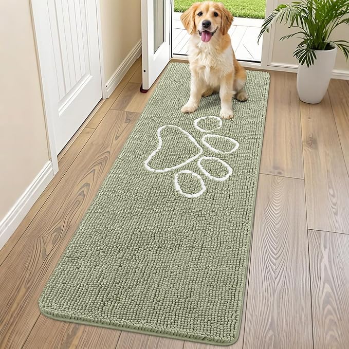 Smiry Dog Door Mat for Muddy Paws, Absorbent Dirt Trapper Non Slip Quick Dry by Smiry