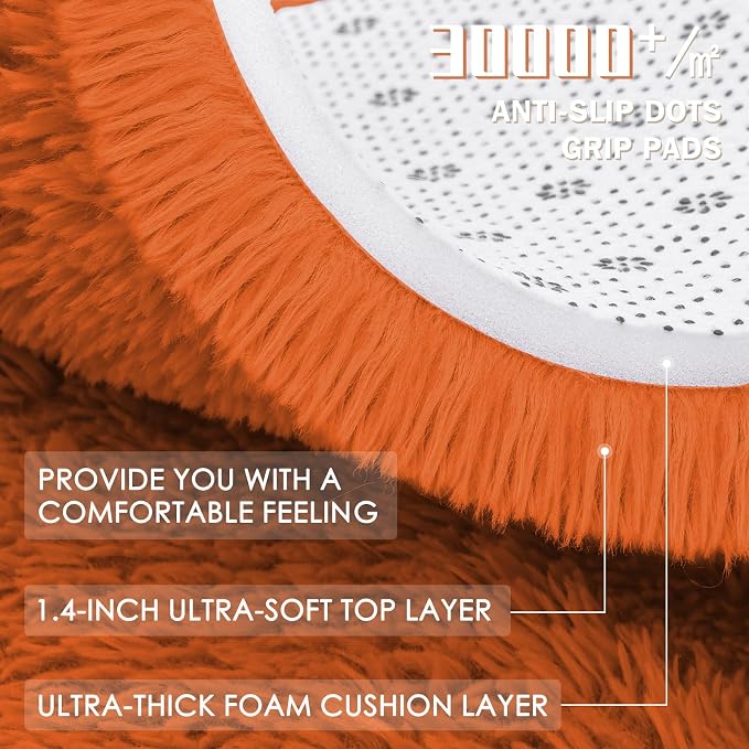 OLANLY Orange Round Rugs for Bedroom - Image 7