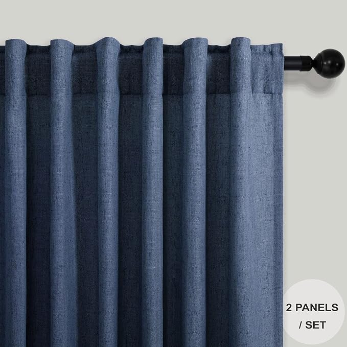 Pitalk Navy Extra Long Curtains 120 Length - Image 2
