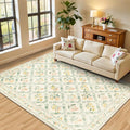 6x9 Area Rugs for Living Room: Floral Washable Rug Vintage Large Soft Boho by PLHXFRSoftAreaRugs