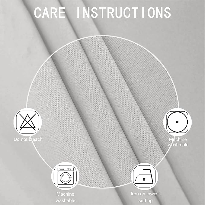 LEMOMO Blackout Curtains 42 x 95 inch/Light Grey Curtains Set of 2 - Image 4