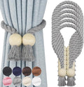 6 Pack Magnetic Curtain Tiebacks Cotton Hand Woven Tie Back Decorative Rope by CurtianTiebacks