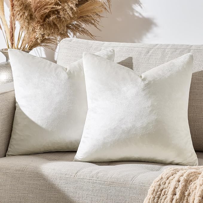 GIGIZAZA Beige Pillow Covers 24x24: Pack of 2 Throw Pillows Soft Solid Covers - Image 7