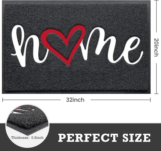 CozyBounty Black Door Mat Welcome Mats Home Non-Slip Doormat - Image 3