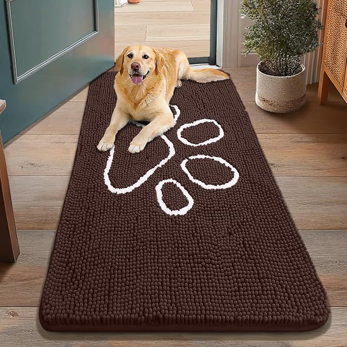 Smiry Dog Door Mat for Muddy Paws, Absorbent Dirt Trapper Non Slip Quick Dry by Smiry