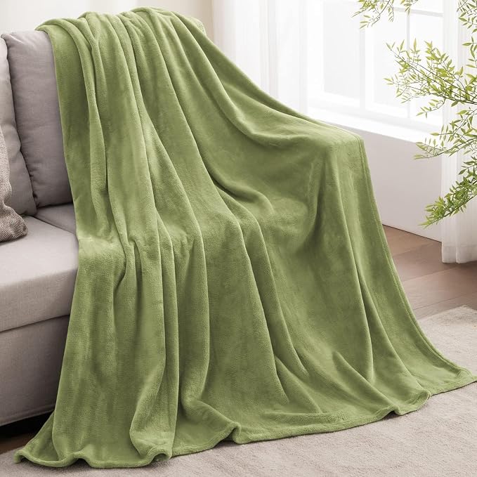 BEDELITE Fleece Blanket Sage Green Throw Blanket - Image 9