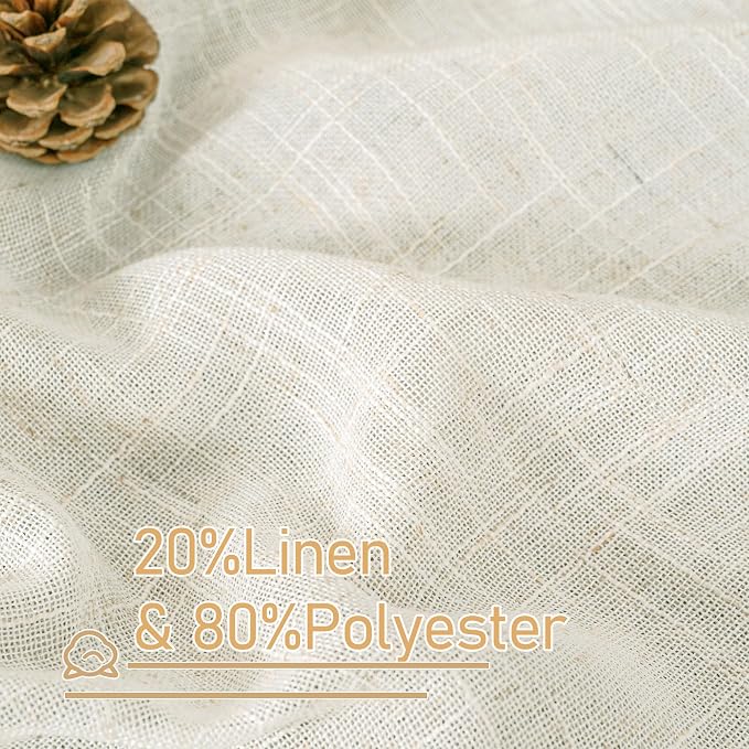 Kitchen Semi Sheer Linen Curtains 24 Inch Long - Image 2
