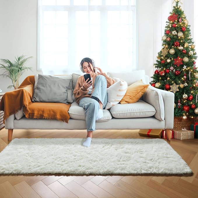 ONASAR Cream White Runner Rugs for Bedroom Living Room, Ivory Fluffy 2x6 - Image 9