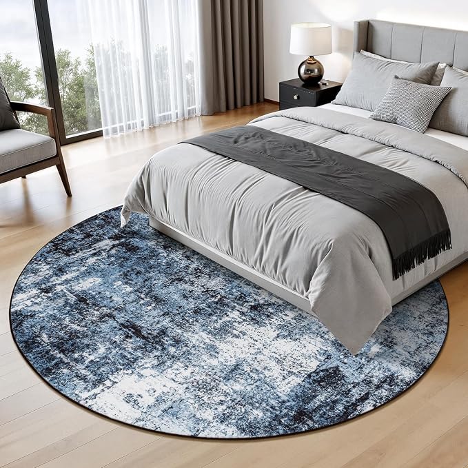 Rugflix Round Area Rugs 6Ft for Living Room, 6x6 Washable Rug Stain-Resistant - Image 2