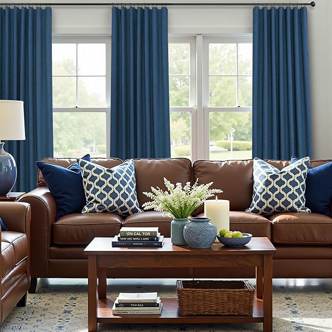 Navy Blue Small Blackout Curtains - Image 7