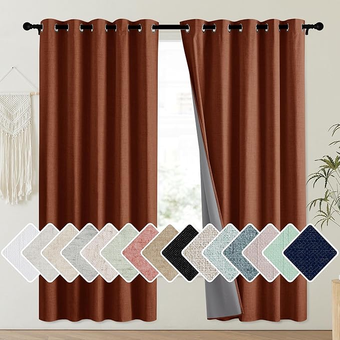 NICETOWN 100% Absolutely Blackout Linen Curtains by NICETOWN