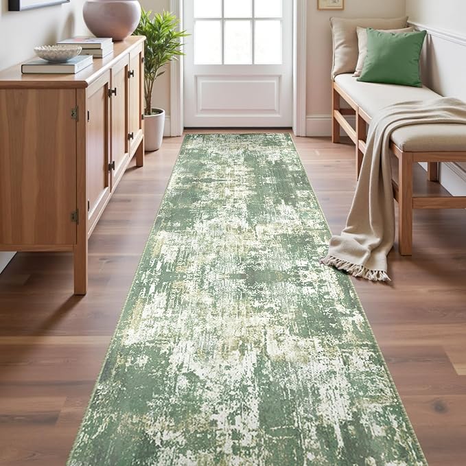 Washable Area Rugs 2'x10' Non-Slip Modern Abstract Soft by RELEANY
