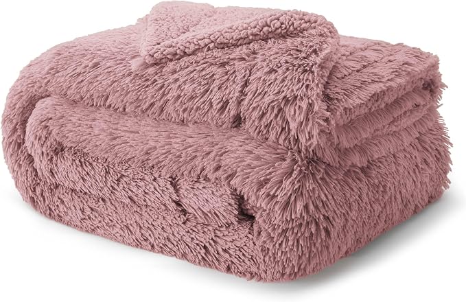 Bedsure GentleSoft Fluffy Dusty Pink King Size Blanket - Image 9