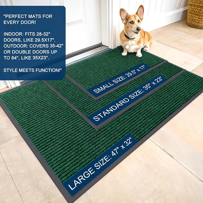 OLANLY Front Door Mat 47x30, Waterproof Heavy-Duty Indoor Outdoor Doormat | - Image 2