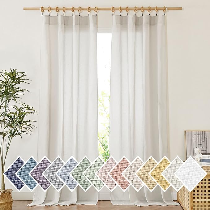 NICETOWN Linen Sheer Curtains and Drapes - Image 2