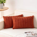 Pack of 2 Corduroy Decorative Throw Pillow Covers 12x24 Inch Soft Striped by Unknown