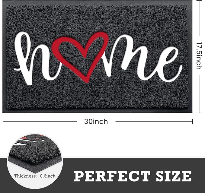 CozyBounty Black Door Mat Welcome Mats Home Non-Slip Doormat - Image 3