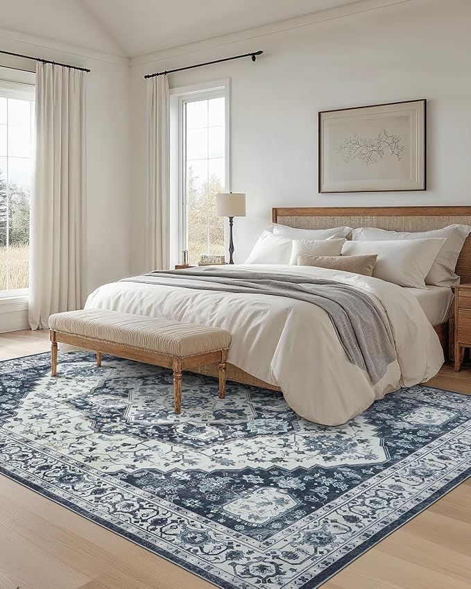 AMADA HOMEFURNISHING 8x10 Area Rug, Washable Low-Profile Large Area Rug - Image 6