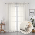OVZME 2 Panels Ivory Sheer Curtains 72 Inches Length Window Treatment by OVZME