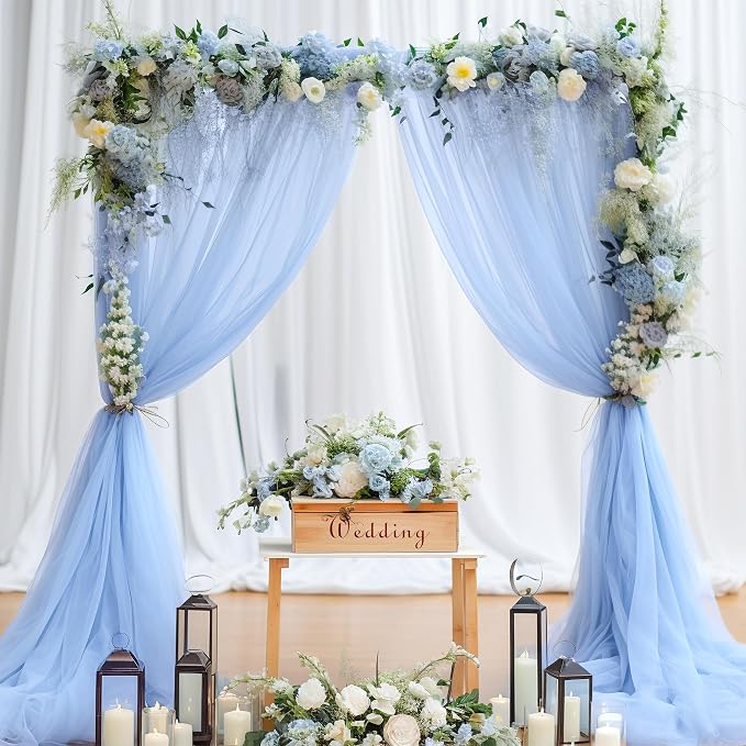 10ft x 12ft Baby Blue Tulle Backdrop Curtain - Image 8