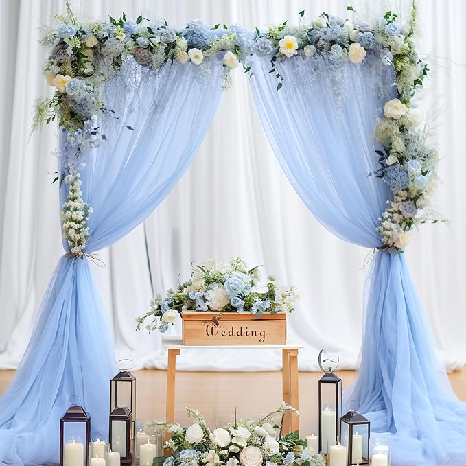 10ft x 15ft Baby Blue Tulle Backdrop Curtain - Image 8