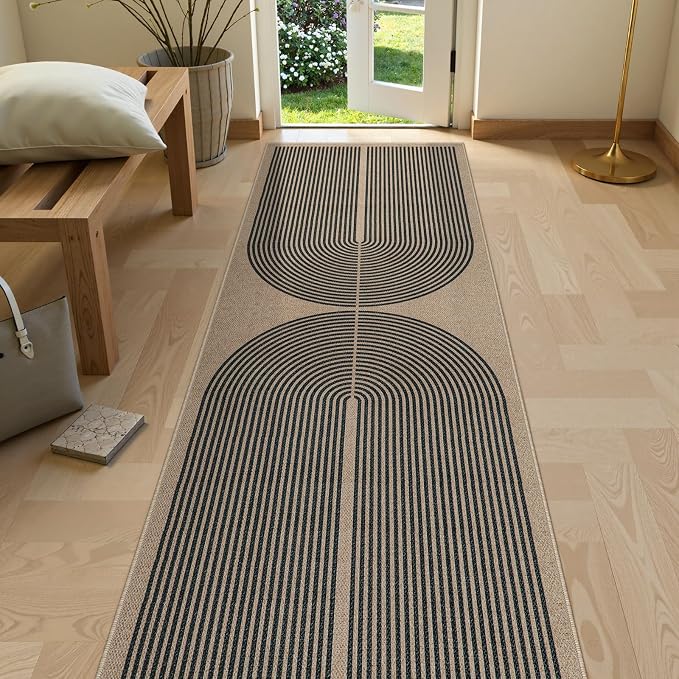 Lahome Modern Rainbow 2x8 Runner Rug, Washable Hallway Kitchen Runner Rugs by Lahome