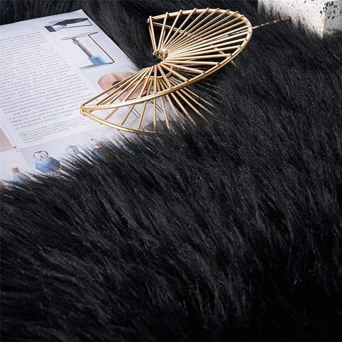 EasyJoy Ultra Soft Fluffy Shaggy Area Rug Faux Fur Rug Chair Cover Seat Pad - Image 6