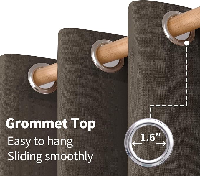YoungsTex Chocolate Brown Linen Curtains - Image 5