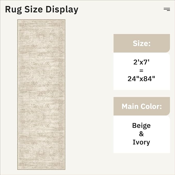 Runner Rug 2x7 Washable Non-Slip Hallway Runner Rugs - Image 5