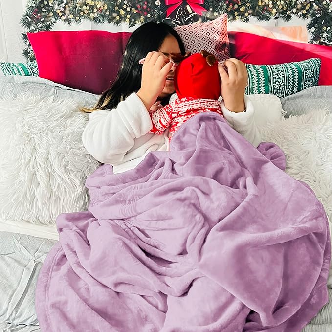 Bedsure GentleSoft Fleece Blanket Twin Size Lilac - Image 5