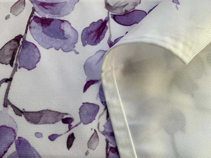 Watercolor Purple Leaves Window Valance - Image 5