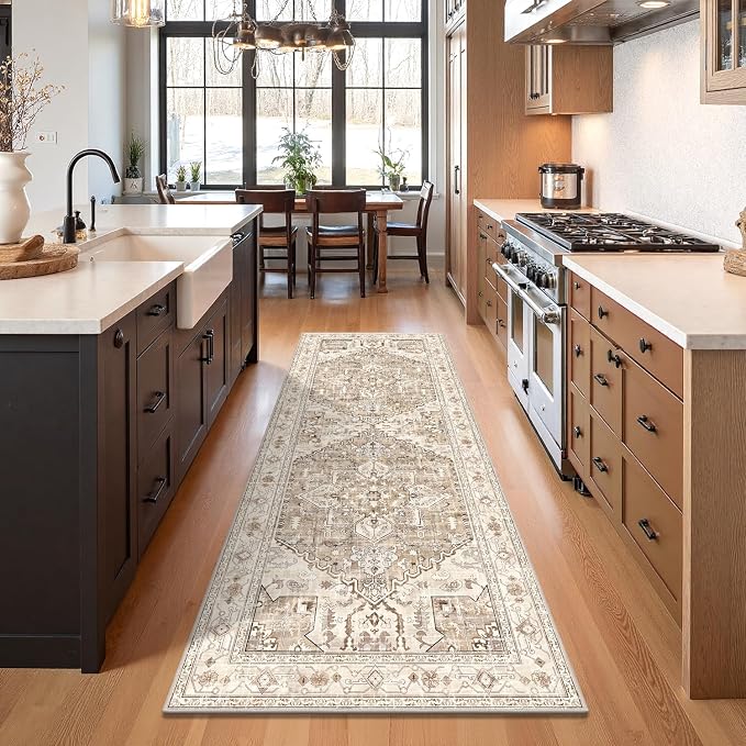 Yamaziot Washable Runner Rug, 3x8 Non-Slip Boho Vintage Hallway Rug - Image 5