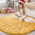 OLANLY Mustard Yellow Round Rugs by OLANLY