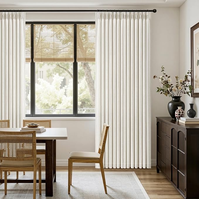 MIULEE Pinch Pleated Thick Linen Curtains 102 Inches Long 2 Panels - Image 5