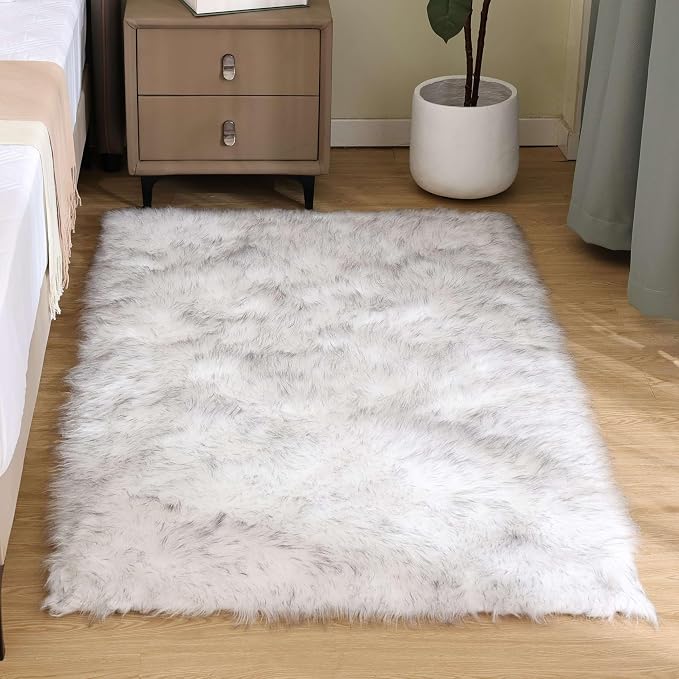 Goolela Fluffy Faux Sheepskin Fur Rug - Image 2