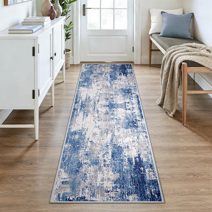 Washable Area Rugs 3x8 Non-Slip Modern Abstract Soft - Image 2
