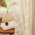 YJ YANJUN Vintage Lace Curtains 45 Inch Length- Cute Floral Cafe Curtains by YJYANJUN
