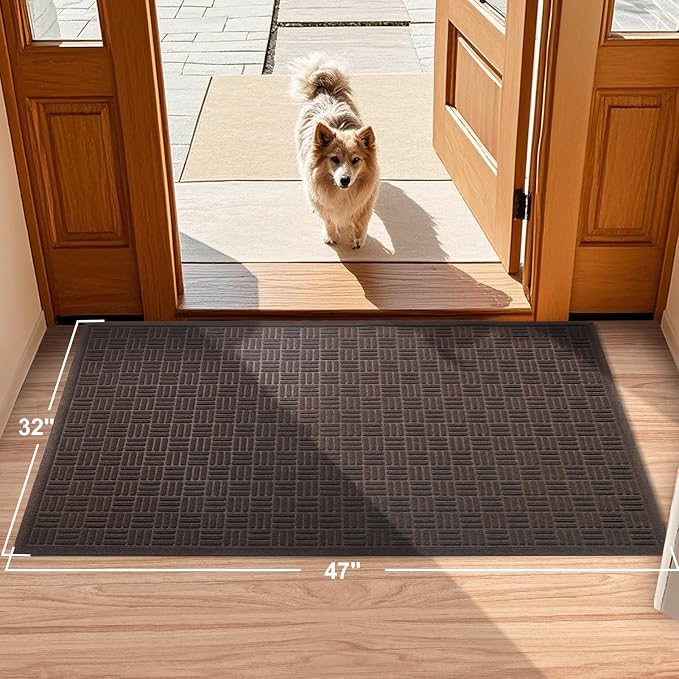 Mibao Front Door Mat Indoor Outdoor Entrance, Dirt Trapping Waterproof - Image 2