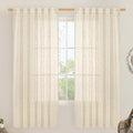 LAMIT Beige Linen Curtains 72 Inches Long 2 Panels by LAMIT