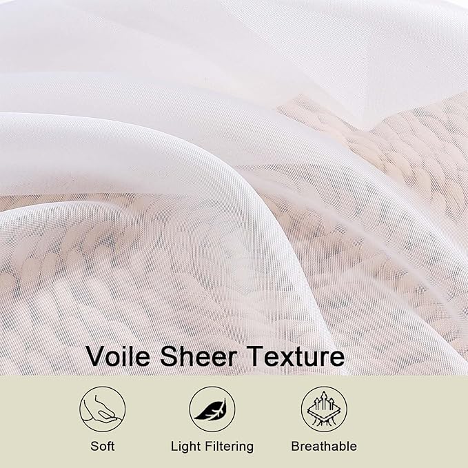 Extra Long Sheer White Curtains - Image 3