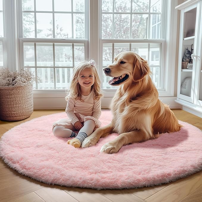 ONASAR Light Pink Round Area Rugs 3ft - Image 6