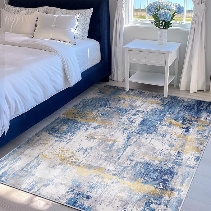 Washable Area Rugs 4'x6' Non-Slip Modern Abstract Soft - Image 4