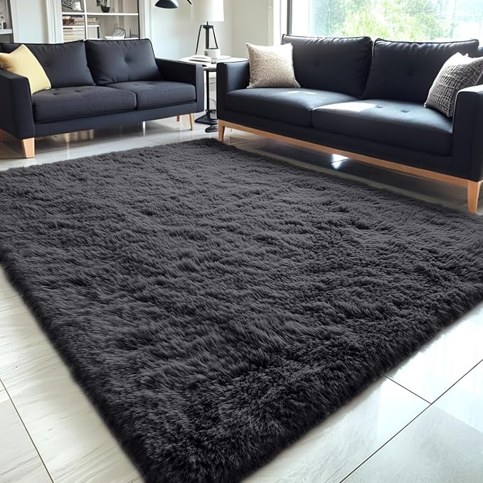 OLANLY 5x5 Area Rugs for Living Room Bedroom, Machine Washable Soft Fluffy by OLANLY
