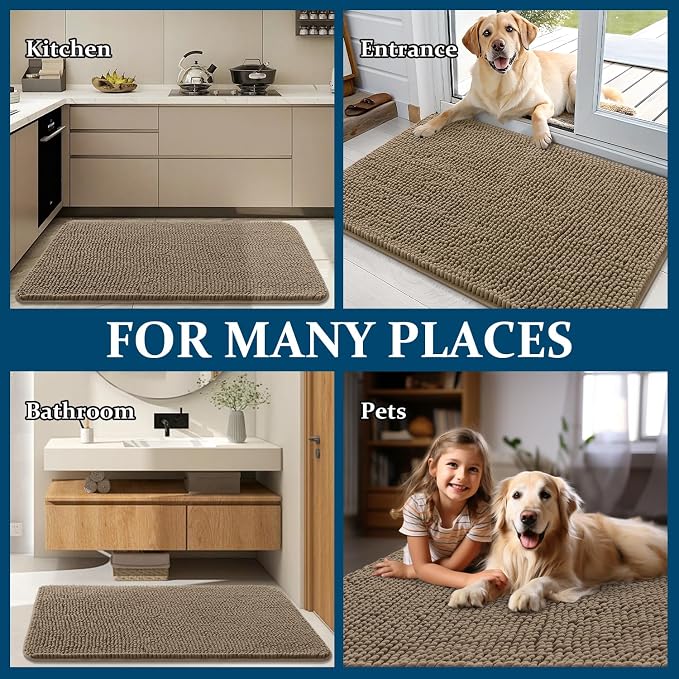 OLANLY Dog Door Mat for Muddy Paws 34x21, Absorbs Moisture and Dirt, Absorbent - Image 8