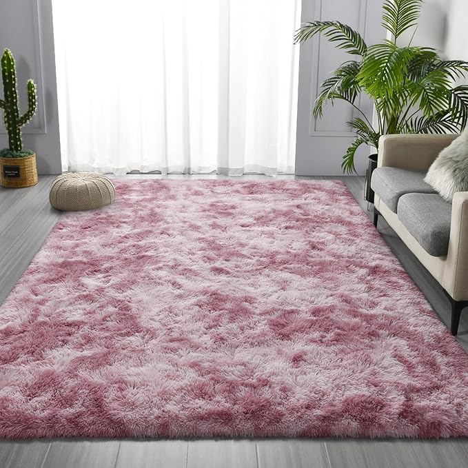 Deerhoo Shag Area Rug, 4 X 6 Tie-Dyed Plush Fuzzy Rugs - Image 3