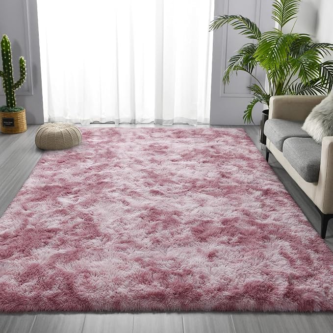Deerhoo Large Shag Area Rugs 6 x 9, Tie-Dyed Plush Fuzzy Rugs - Image 3