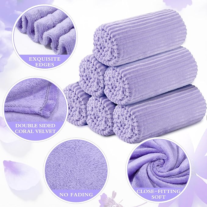 Buryeah 24 Pcs Flannel Throw Blanket Bulk 50 x 60 in Sleepover Blanket Outdoor - Image 3