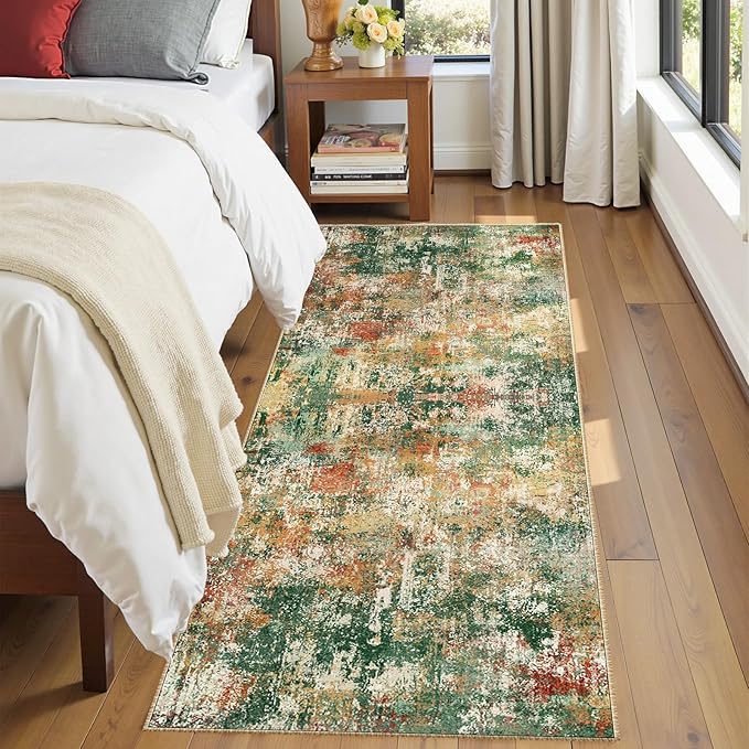 Washable Area Rugs 2'x8' Non-Slip Modern Abstract Soft - Image 4